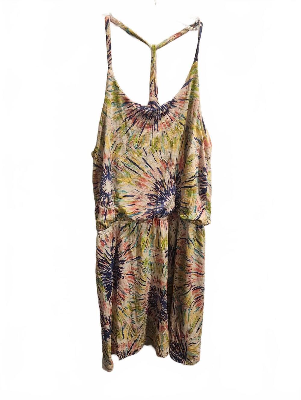 Tori Richard Tie Dye T-Back Dress. Women's Size Medium. 34 inches long